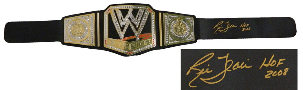 Ric Flair Signed WWE World Championship Black Replica Belt w/HOF 2008 - FLABLT502 - Ric Flair Signed WWE World Championship Black Replica Belt w/HOF 2008 product image