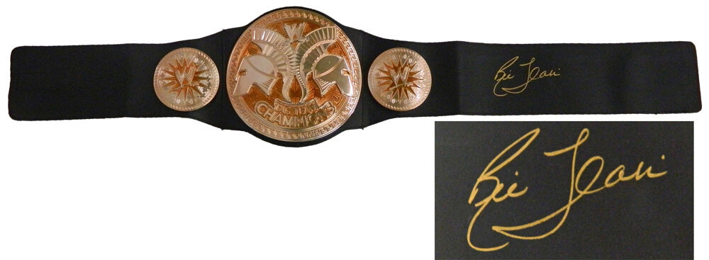 Ric Flair Signed WWE Tag Team Championship Black Replica Belt - FLABLT505 - Ric Flair Signed WWE Tag Team Championship Black Replica Belt product image