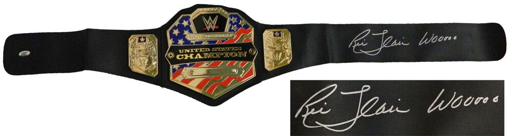 Ric Flair Signed WWE United States Championship Black Replica Belt - FLABLT506 - Ric Flair Signed WWE United States Championship Black Replica Belt product image