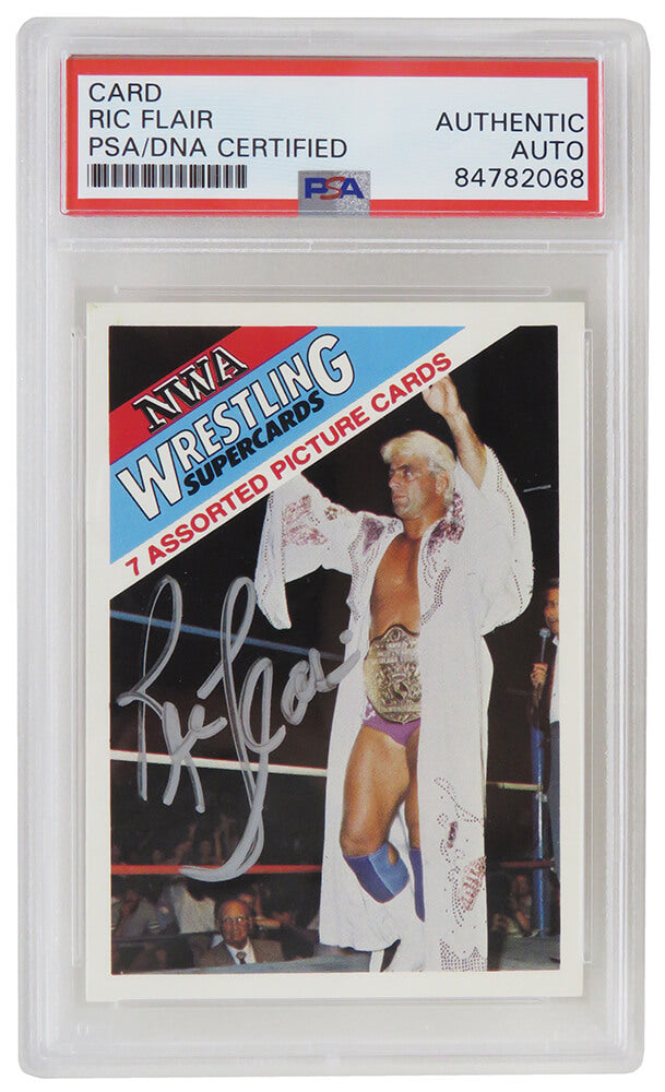 Ric Flair Signed NWA 1988 Wonderama Wrestling Trading Card (PSA Encapsulated) - FLACAR500 - Ric Flair Signed NWA 1988 Wonderama Wrestling Trading Card (PSA Encapsulated) product image