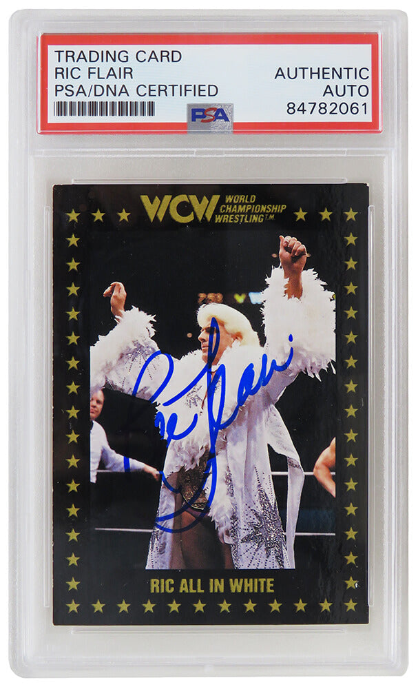 Ric Flair Signed WCW 1991 Championship Marketing Wrestling Trading Card #56 (PSA Encapsulated) - FLACAR501 - Ric Flair Signed WCW 1991 Championship Marketing Wrestling Trading Card #56 (PSA Encapsulated) product image