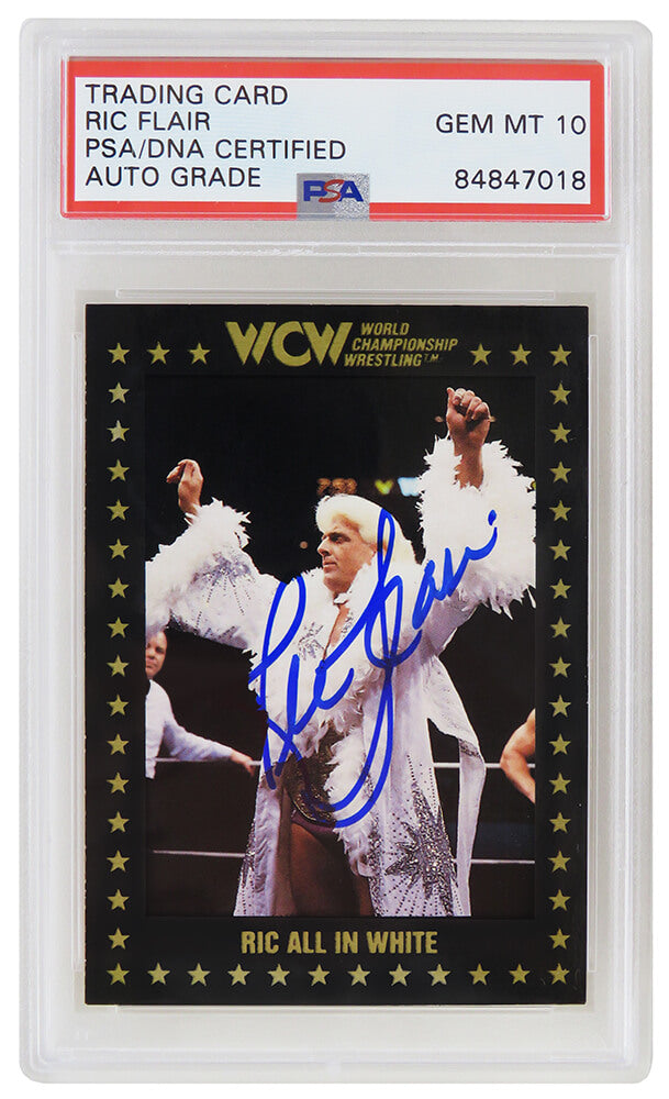 Ric Flair Signed WCW 1991 Championship Marketing Wrestling Trading Card #56 (PSA Encapsulated - Auto Grade 10) - FLACAR502 - Ric Flair Signed WCW 1991 Championship Marketing Wrestling Trading Card #56 (PSA Encapsulated - Auto Grade 10) product image