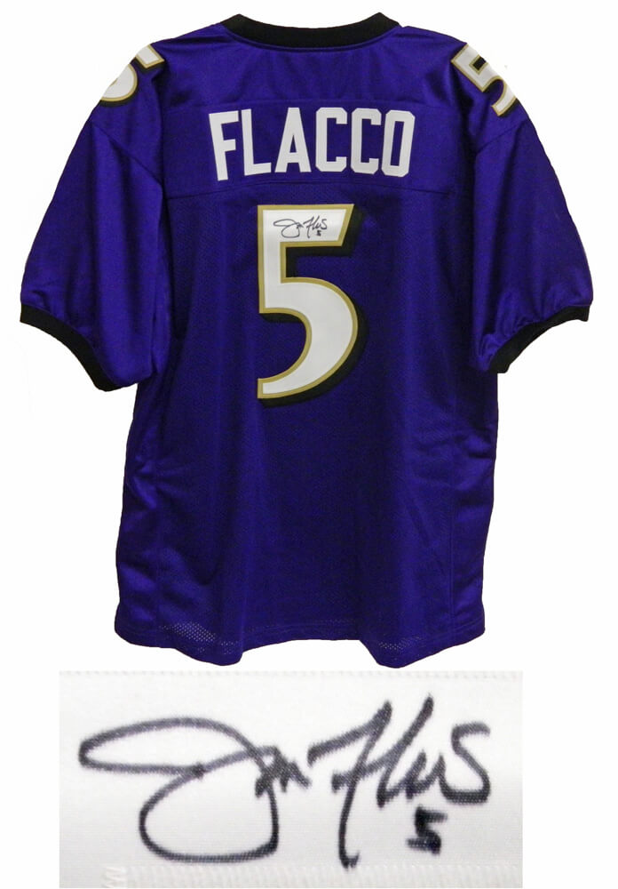 Joe Flacco Signed Purple Custom Jersey - FLAJRY300 - Joe Flacco Signed Purple Custom Jersey product image