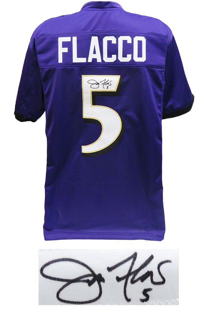 Joe Flacco Signed Purple Custom Football Jersey (JSA) - FLAJRY301 - Joe Flacco Signed Purple Custom Football Jersey (JSA) product image