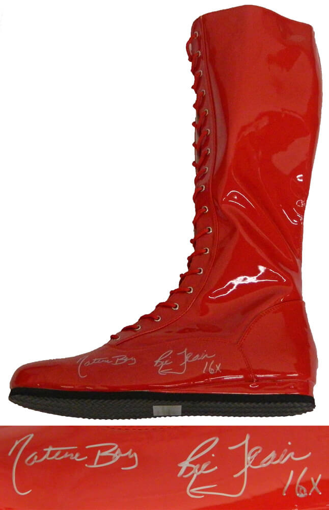 Ric Flair Signed Red Wrestling Boot w/Nature Boy, 16x - FLASHO500 - Ric Flair Signed Red Wrestling Boot w/Nature Boy, 16x product image