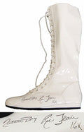 Ric Flair Signed White Wrestling Boot w/Nature Boy, 16x - FLASHO501 - Ric Flair Signed White Wrestling Boot w/Nature Boy, 16x product image