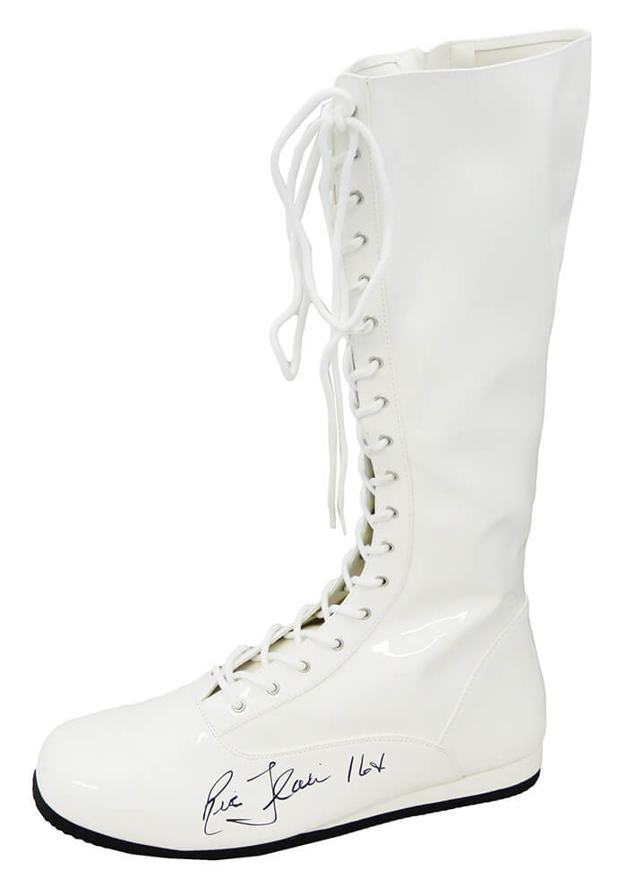 Ric Flair Signed White Wrestling Costume Boot w/16x - FLASHO507 - Ric Flair Signed White Wrestling Costume Boot w/16x product image