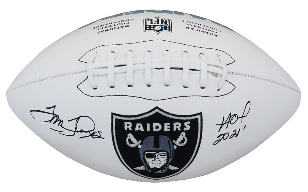 Tom Flores Signed Wilson Raiders Logo White Football w/HOF'21 - FLOFTB300 - Tom Flores Signed Wilson Raiders Logo White Football w/HOF'21 product image