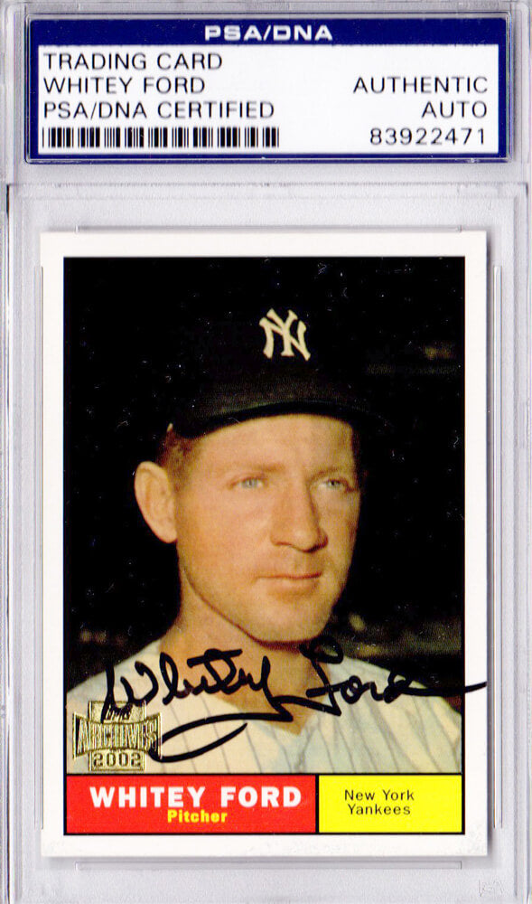 Whitey Ford Signed New York Yankees 2002 Topps Archives Trading Card #160  - PSA/DNA - FORCAR100 - Whitey Ford Signed New York Yankees 2002 Topps Archives Trading Card #160 - PSA/DNA product image