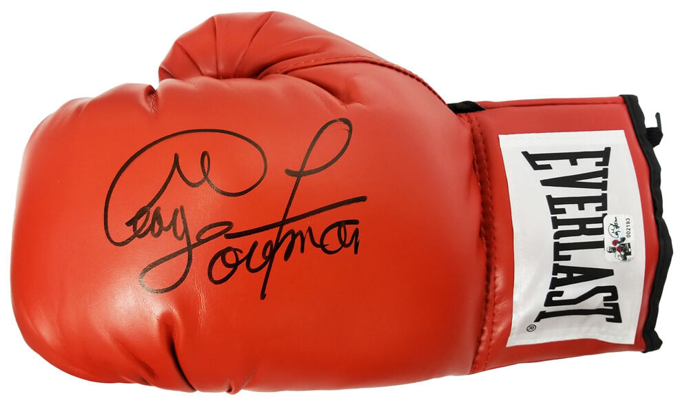 George Foreman Signed Everlast Red Full Size Boxing Glove - FORGLV500 - George Foreman Signed Everlast Red Full Size Boxing Glove product image