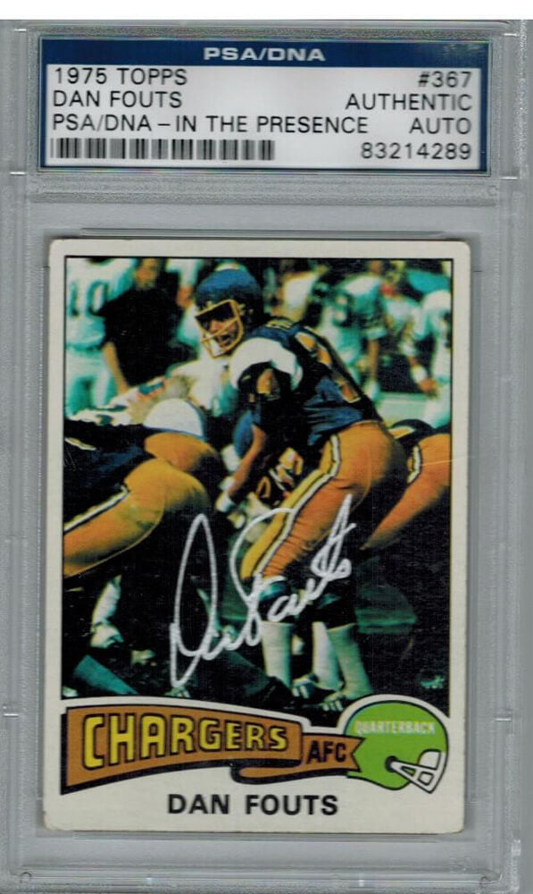 Dan Fouts Signed Chargers 1975 Topps Rookie Card #367 PSA/DNA - FOUCAR300 - Dan Fouts Signed Chargers 1975 Topps Rookie Card #367 PSA/DNA product image