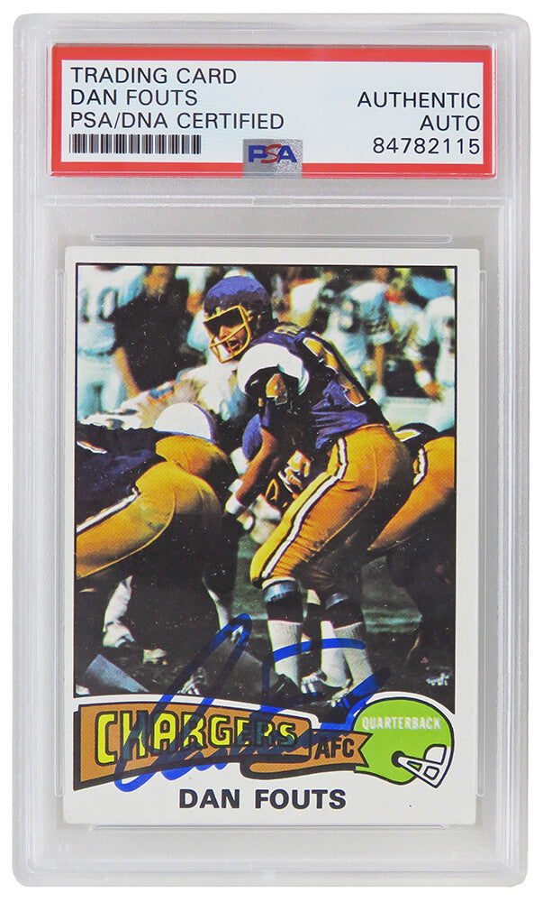 Dan Fouts Signed Chargers 1975 Topps Rookie Trading Card #367 (PSA Encapsulated) - FOUCAR302 - Dan Fouts Signed Chargers 1975 Topps Rookie Trading Card #367 (PSA Encapsulated) product image