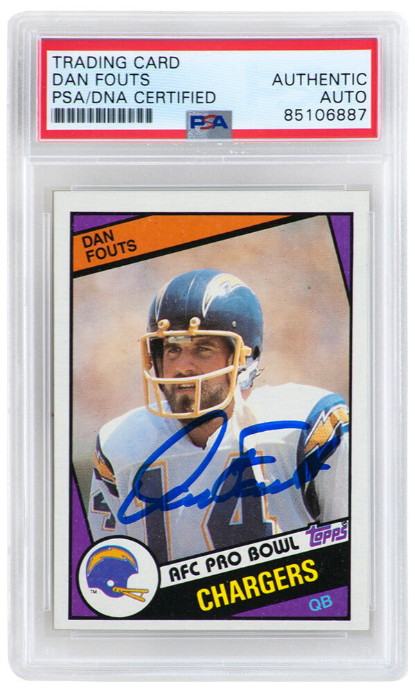Dan Fouts Signed Chargers 1984 Topps Football Trading Card #179 - (PSA Encapsulated) - FOUCAR303 - Dan Fouts Signed Chargers 1984 Topps Football Trading Card #179 - (PSA Encapsulated) product image