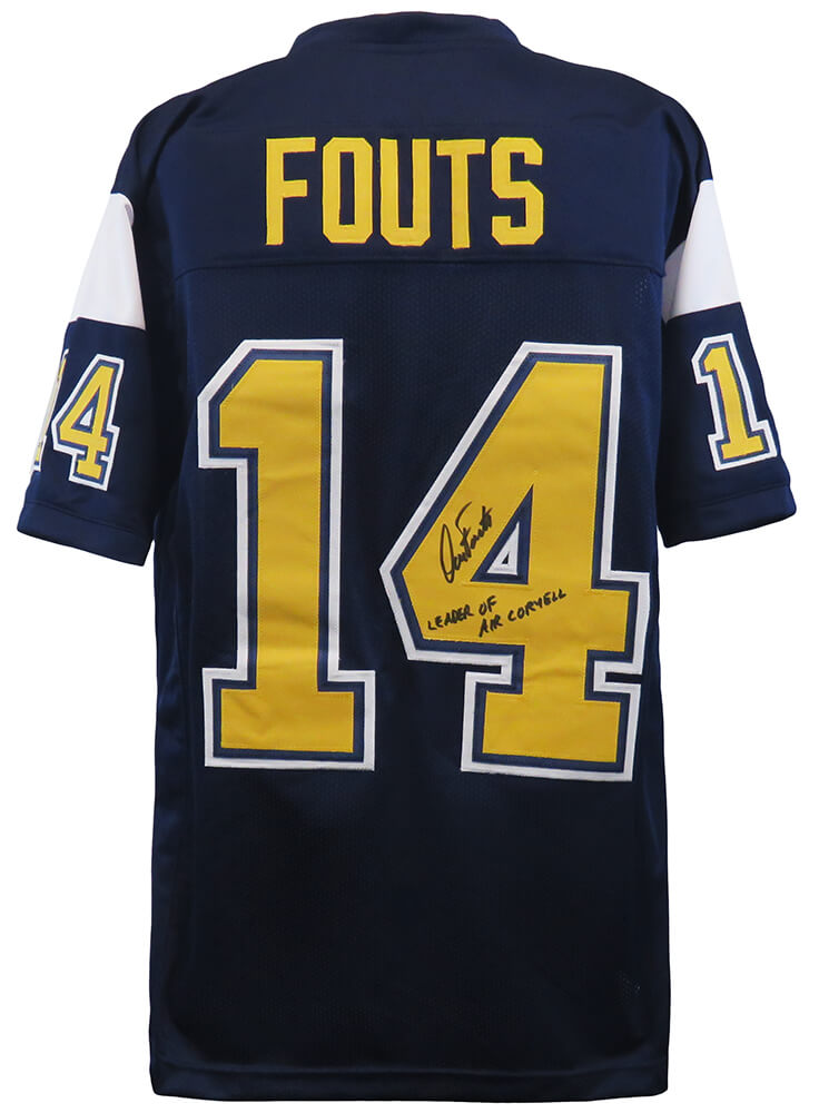 Dan Fouts Signed Dark Navy Throwback Custom Football Jersey w/Leader of Air Coryell - FOUJRY310 - Dan Fouts Signed Dark Navy Throwback Custom Football Jersey w/Leader of Air Coryell product image