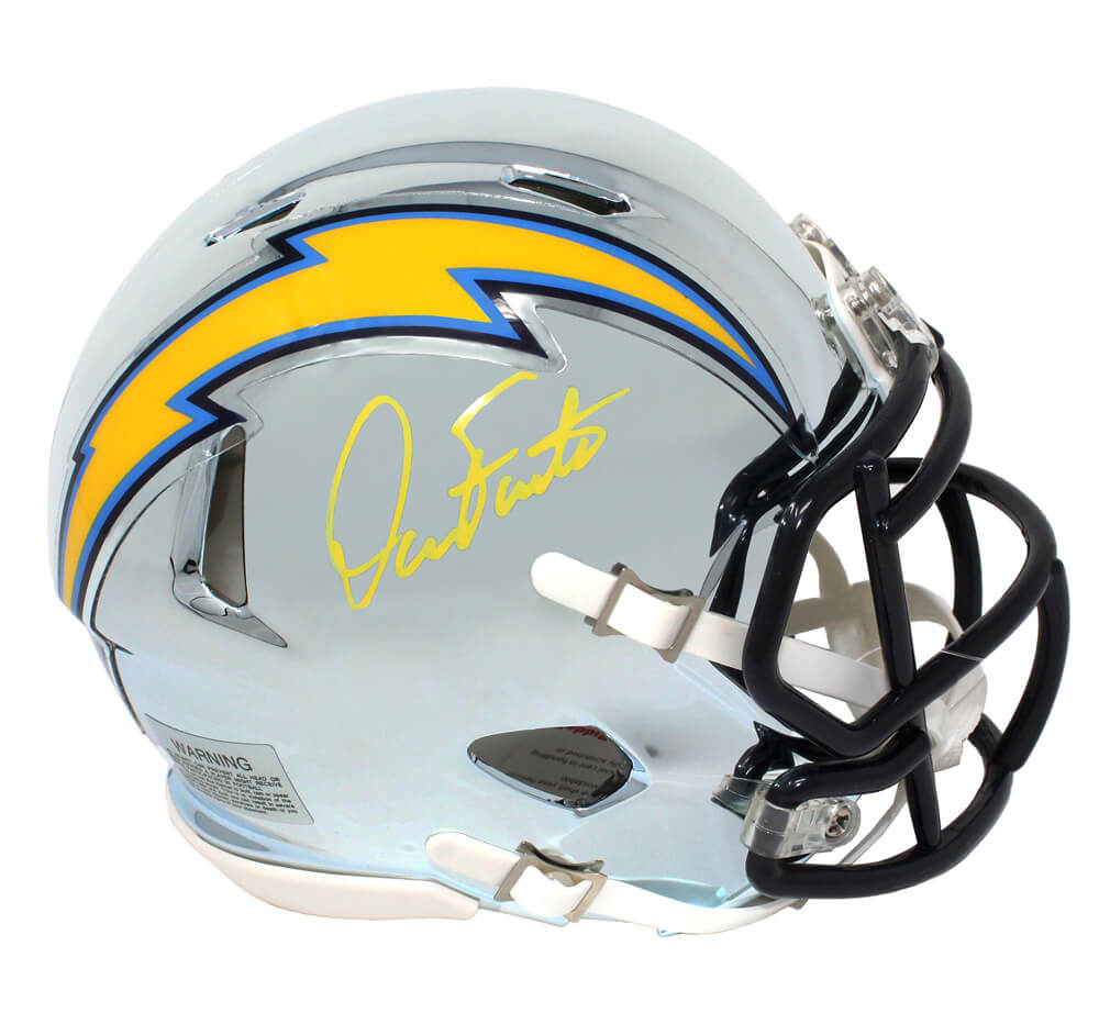 Dan Fouts Signed Chargers Chrome Riddell Speed Mini Helmet - FOUMIN304 - Dan Fouts Signed Chargers Chrome Riddell Speed Mini Helmet product image