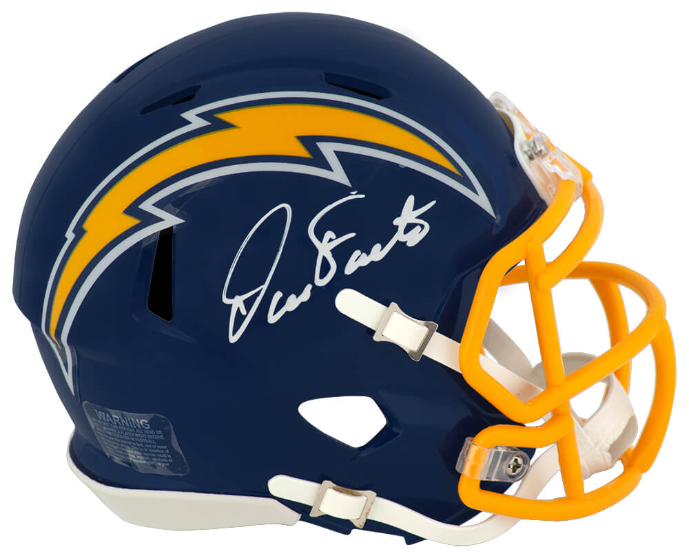Dan Fouts Signed Chargers Navy Throwback Riddell Speed Mini Helmet - (In White) - FOUMIN310 - Dan Fouts Signed Chargers Navy Throwback Riddell Speed Mini Helmet - (In White) product image