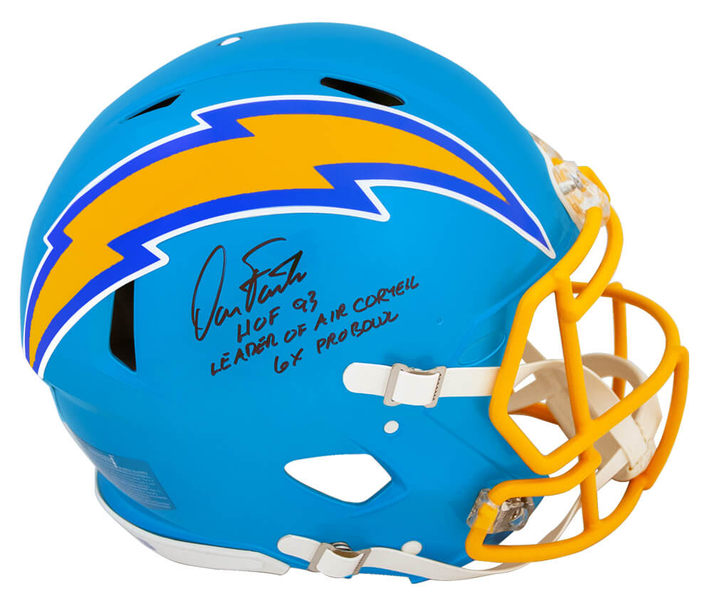 Dan Fouts Signed Chargers FLASH Riddell Full Size Authentic ProLine Speed Helmet w/3-Inscriptions - FOUPRO300 - Dan Fouts Signed Chargers FLASH Riddell Full Size Authentic ProLine Speed Helmet w/3-Inscriptions product image