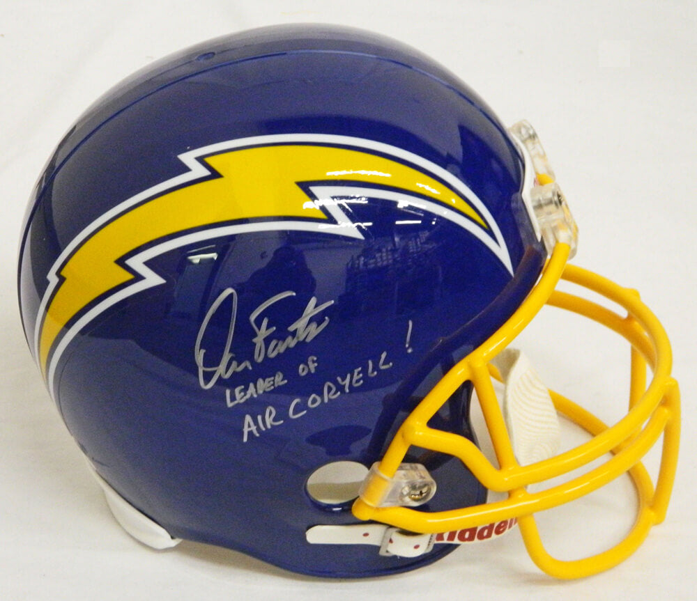 Dan Fouts Signed Chargers Throwback F/S Replica Helmet w/Leader Of Air Coryell - JSA - FOUREP303 - Dan Fouts Signed Chargers Throwback F/S Replica Helmet w/Leader Of Air Coryell - JSA product image