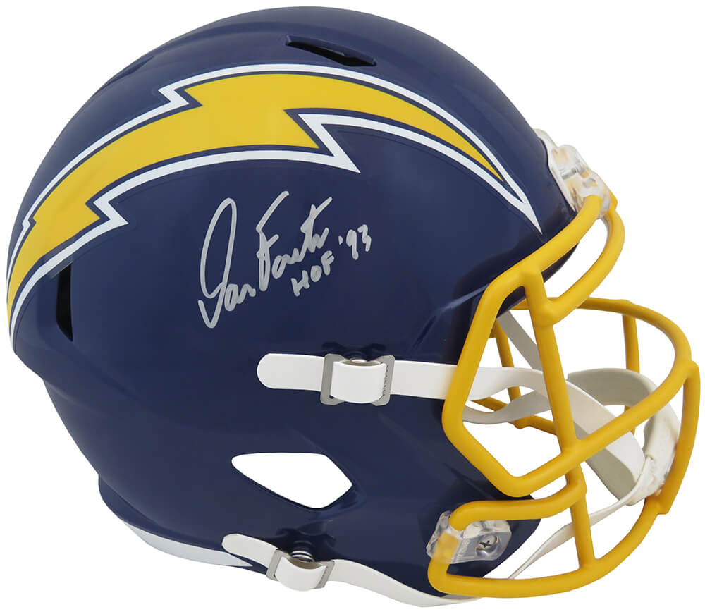 Dan Fouts Signed Chargers Navy Throwback Riddell Full Size Speed Replica Helmet w/HOF'93 - FOUREP308 - Dan Fouts Signed Chargers Navy Throwback Riddell Full Size Speed Replica Helmet w/HOF'93 product image