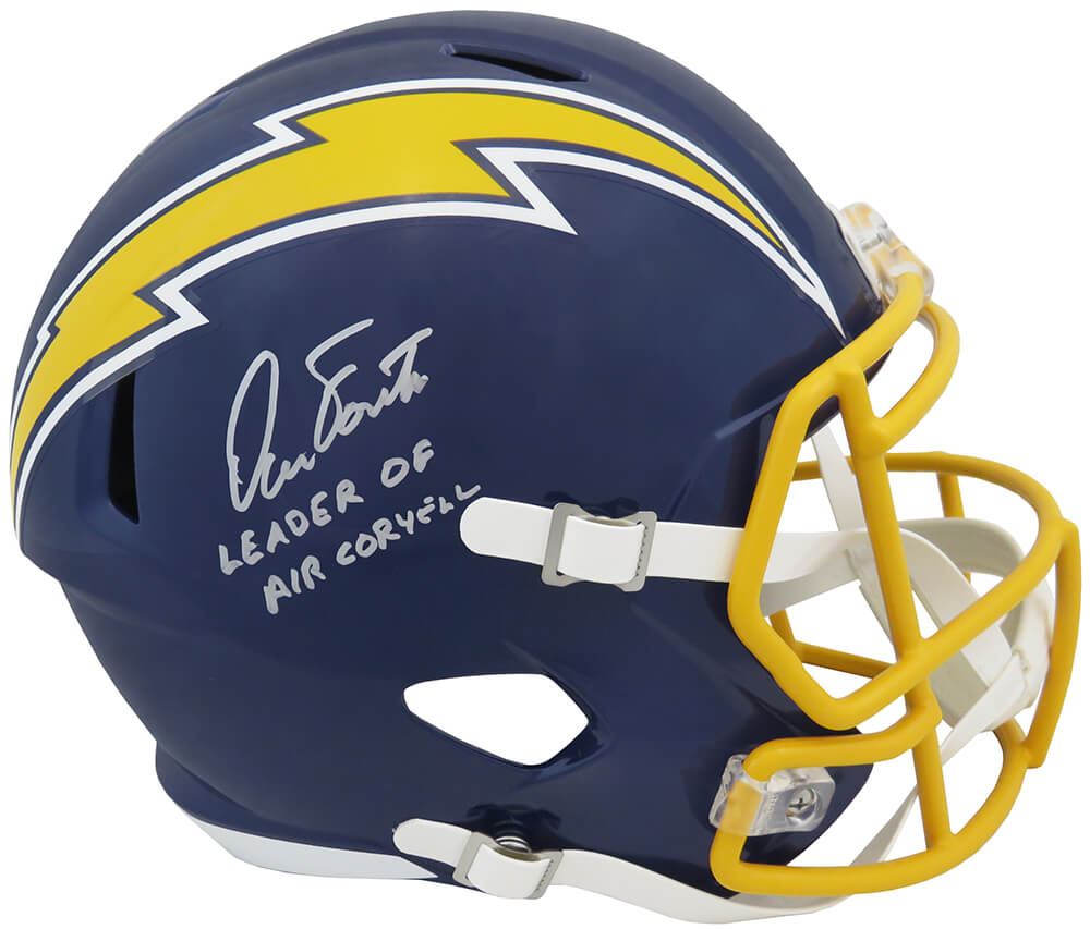 Dan Fouts Signed Chargers Navy Throwback Riddell Full Size Speed Replica Helmet w/Leader of Air Coryell - FOUREP309 - Dan Fouts Signed Chargers Navy Throwback Riddell Full Size Speed Replica Helmet w/Leader of Air Coryell product image