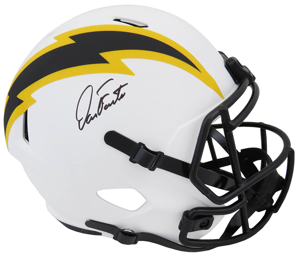 Dan Fouts Signed Chargers Lunar Eclipse White Matte Riddell Full Size Speed Replica Helmet - FOUREP310 - Dan Fouts Signed Chargers Lunar Eclipse White Matte Riddell Full Size Speed Replica Helmet product image