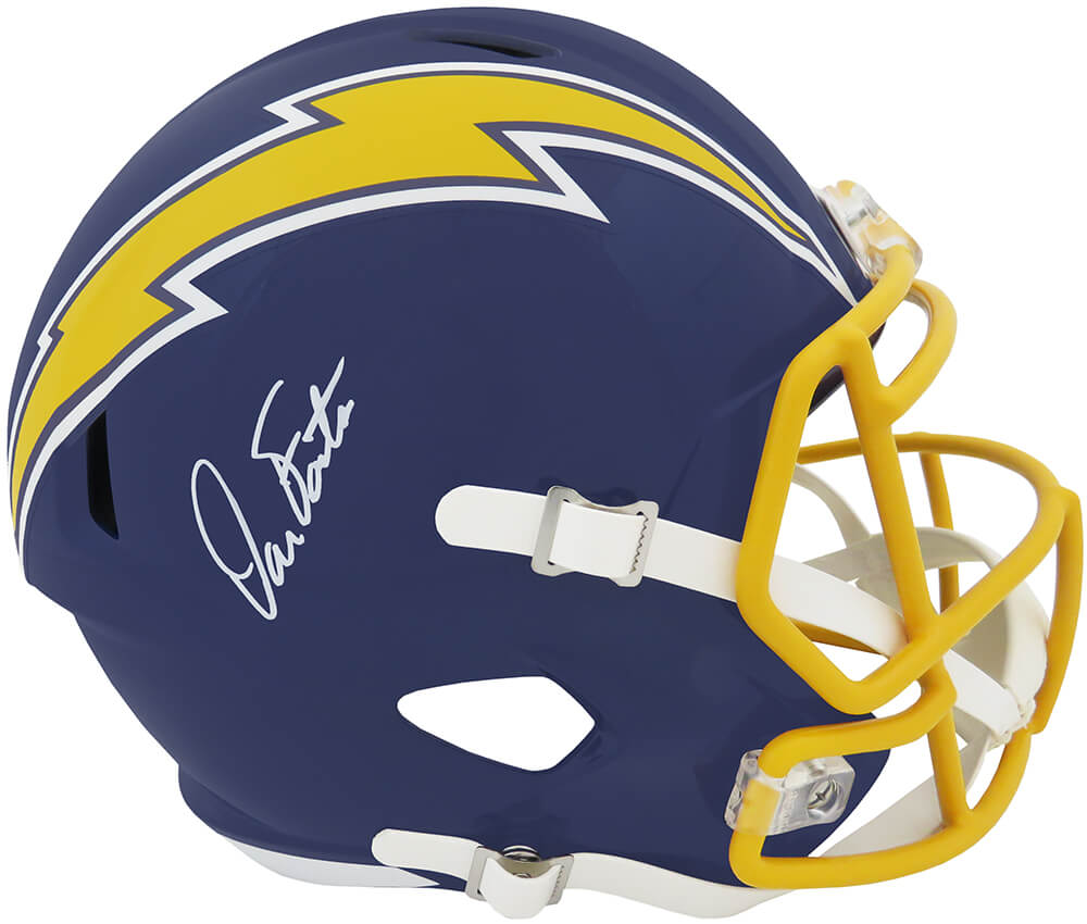 Dan Fouts Signed Chargers Navy T/B Riddell Full Size Speed Replica Helmet (White Ink) - FOUREP312 - Dan Fouts Signed Chargers Navy T/B Riddell Full Size Speed Replica Helmet (White Ink) product image