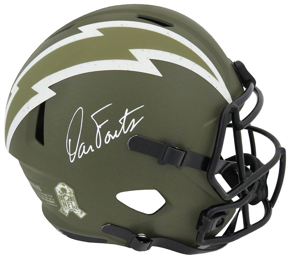 Dan Fouts Signed Chargers Salute to Service Riddell Full Size Speed Replica Helmet - FOUREP317 - Dan Fouts Signed Chargers Salute to Service Riddell Full Size Speed Replica Helmet product image