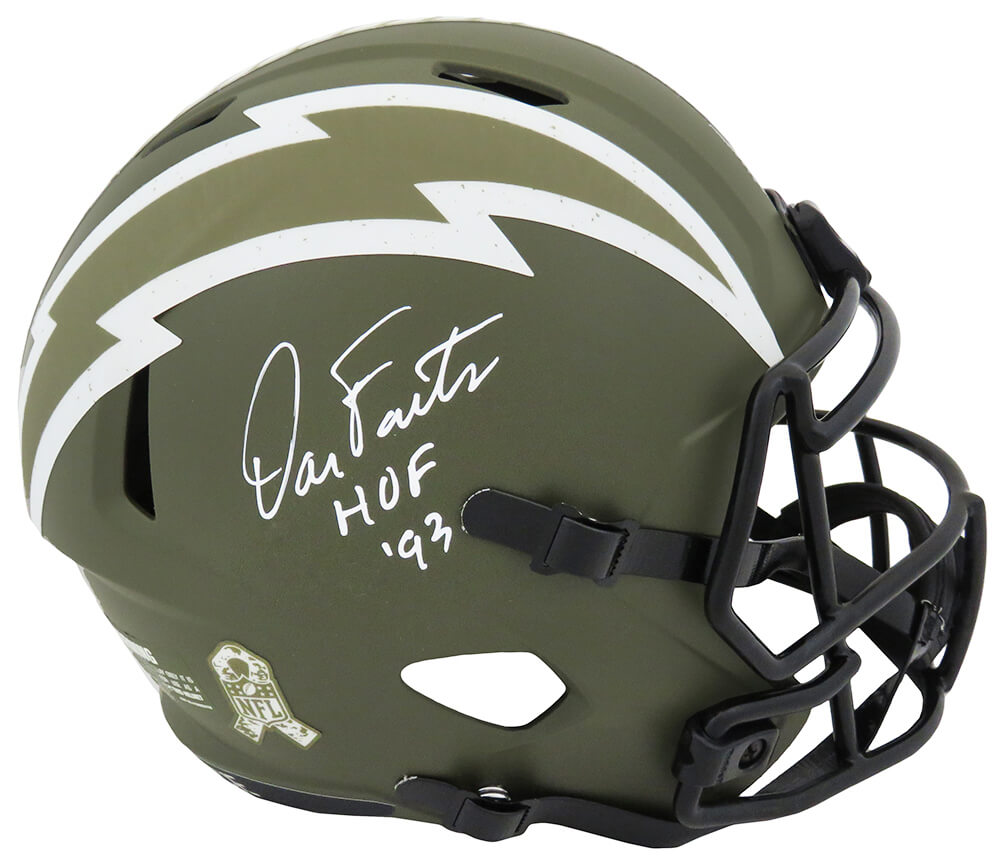 Dan Fouts Signed Chargers Salute to Service Riddell Full Size Speed Replica Helmet w/HOF'93 - FOUREP318 - Dan Fouts Signed Chargers Salute to Service Riddell Full Size Speed Replica Helmet w/HOF'93 product image