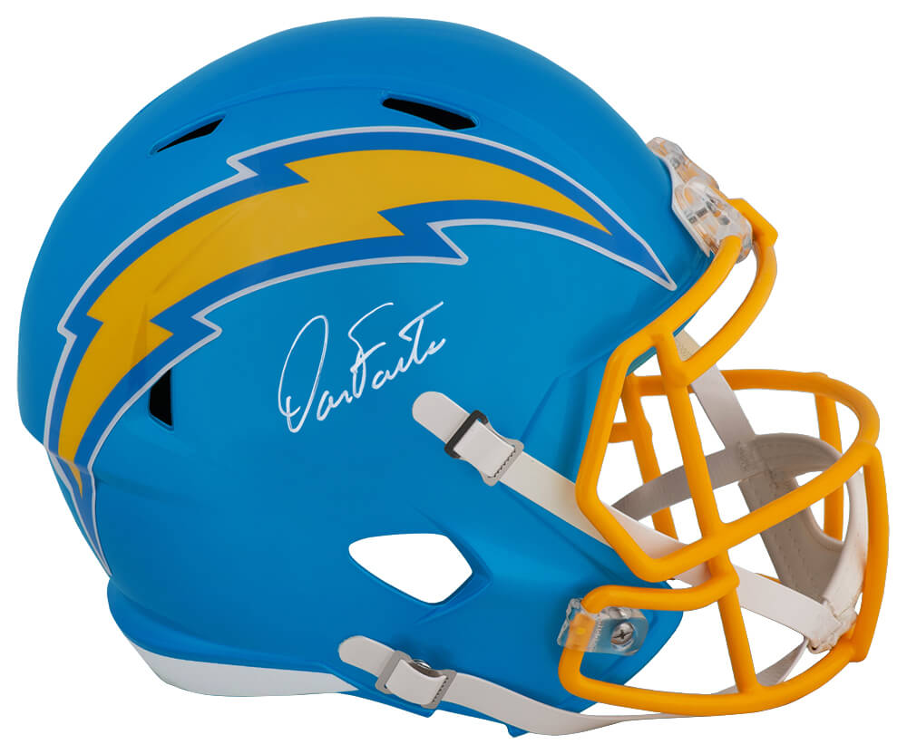 Dan Fouts Signed Chargers FLASH Riddell Full Size Speed Replica Helmet (In White) - FOUREP319 - Dan Fouts Signed Chargers FLASH Riddell Full Size Speed Replica Helmet (In White) product image