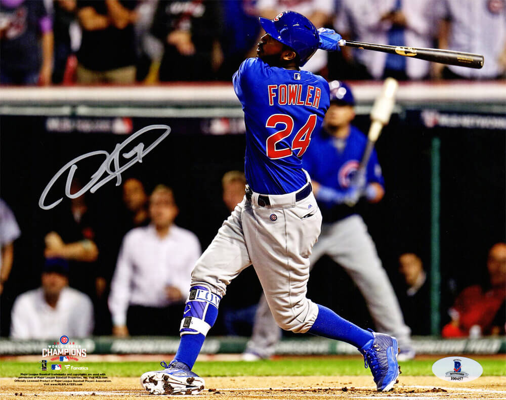 Dexter Fowler Signed Chicago Cubs 2016 World Series Game 7 HR 8x10 Photo - FOW08P105 - Dexter Fowler Signed Chicago Cubs 2016 World Series Game 7 HR 8x10 Photo product image