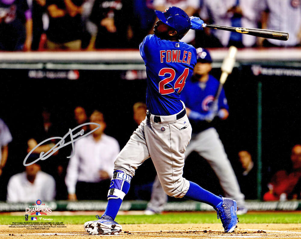 Dexter Fowler Signed Cubs 2016 World Series Gm 7 HR 8x10 Photo - FOW08P107 - Dexter Fowler Signed Cubs 2016 World Series Gm 7 HR 8x10 Photo product image