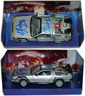 Michael J Fox & Christopher Lloyd Dual Signed Back To The Future Part II 1:24 Scale Die Cast Delorean Time Machine Car - FOXOTH521 - Michael J Fox & Christopher Lloyd Dual Signed Back To The Future Part II 1:24 Scale Die Cast Delorean Time Machine Car product image