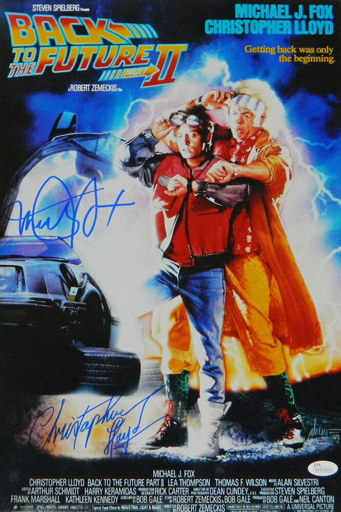 Michael J Fox & Christopher Lloyd Dual Signed Back To The Future Part II 12x18 Movie Poster - FOXPST522 - Michael J Fox & Christopher Lloyd Dual Signed Back To The Future Part II 12x18 Movie Poster product image