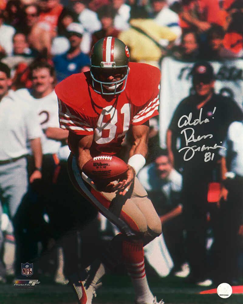 Russ Francis Signed San Francisco 49ers Red Jersey Action 8x10 Photo w/Aloha - FRA16P301TW - Russ Francis Signed San Francisco 49ers Red Jersey Action 8x10 Photo w/Aloha product image