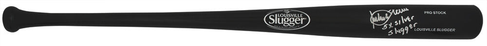 Julio Franco Signed Louisville Slugger Pro Stock Black Baseball Bat w/5x Silver Slugger - FRABAT121 - Julio Franco Signed Louisville Slugger Pro Stock Black Baseball Bat w/5x Silver Slugger product image