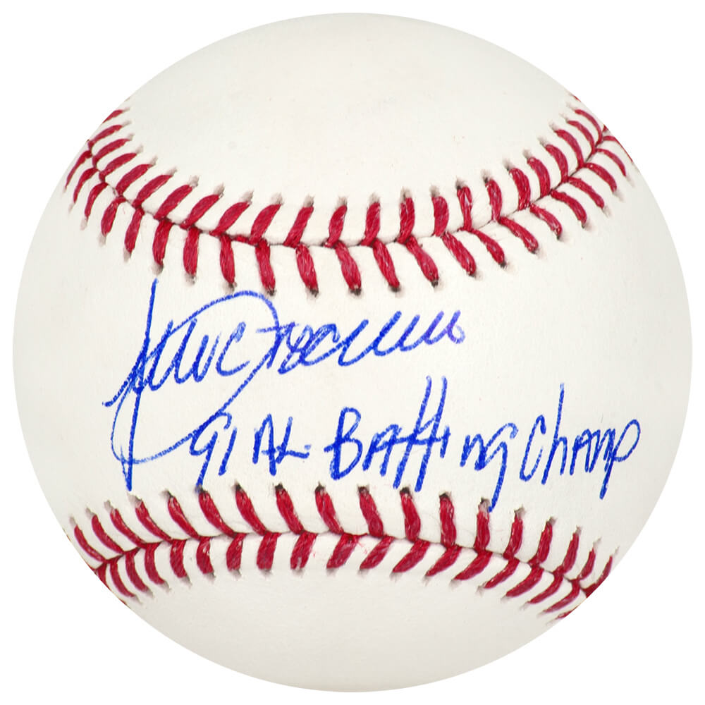 Julio Franco Signed Rawlings Official MLB Baseball w/91 AL Batting Champ - FRABSB121 - Julio Franco Signed Rawlings Official MLB Baseball w/91 AL Batting Champ product image