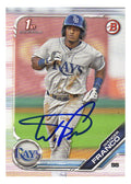 Wander Franco Signed Tampa Bay Rays 2019 Topps Bowman (1st Bowman) Baseball Rookie Card #BP-100 - FRACAR100 - Wander Franco Signed Tampa Bay Rays 2019 Topps Bowman (1st Bowman) Baseball Rookie Card #BP-100 product image