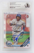 Wander Franco Signed Tampa Bay Rays 2019 Topps Bowman Baseball Rookie Card #BP-100 (Beckett Encapsulated) - FRACAR101 - Wander Franco Signed Tampa Bay Rays 2019 Topps Bowman Baseball Rookie Card #BP-100 (Beckett Encapsulated) product image