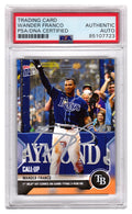 Wander Franco Signed Tampa Bay Rays 2021 Topps NOW Baseball Card #402 - (PSA Encapsulated) - FRACAR103 - Wander Franco Signed Tampa Bay Rays 2021 Topps NOW Baseball Card #402 - (PSA Encapsulated) product image