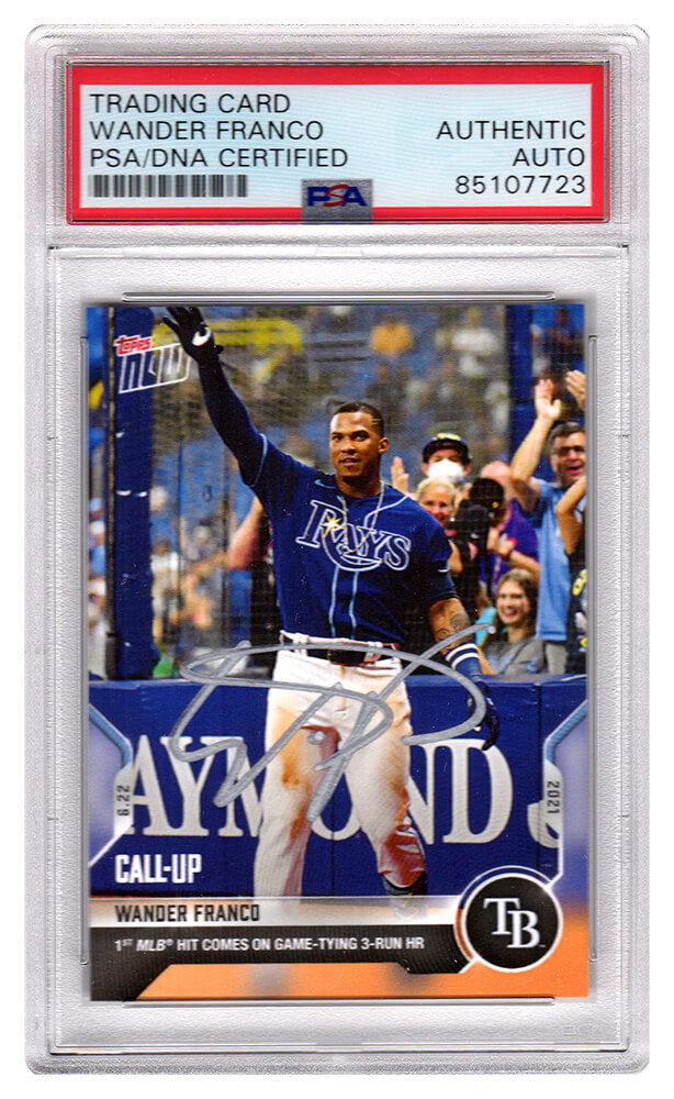 Wander Franco Signed Tampa Bay Rays 2021 Topps NOW Baseball Card #402 - (PSA Encapsulated) - FRACAR103 - Wander Franco Signed Tampa Bay Rays 2021 Topps NOW Baseball Card #402 - (PSA Encapsulated) product image