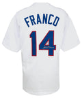 Julio Franco Signed White Custom Baseball Jersey - FRAJRY110 - Julio Franco Signed White Custom Baseball Jersey product image