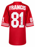 Russ Francis Signed Red Throwback Custom Football Jersey w/Aloha - FRAJRY320 - Russ Francis Signed Red Throwback Custom Football Jersey w/Aloha product image