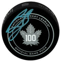 Ron Francis Signed Toronto Maple Leafs 100th Logo Official Game Hockey Puck - FRAPUC415 - Ron Francis Signed Toronto Maple Leafs 100th Logo Official Game Hockey Puck product image