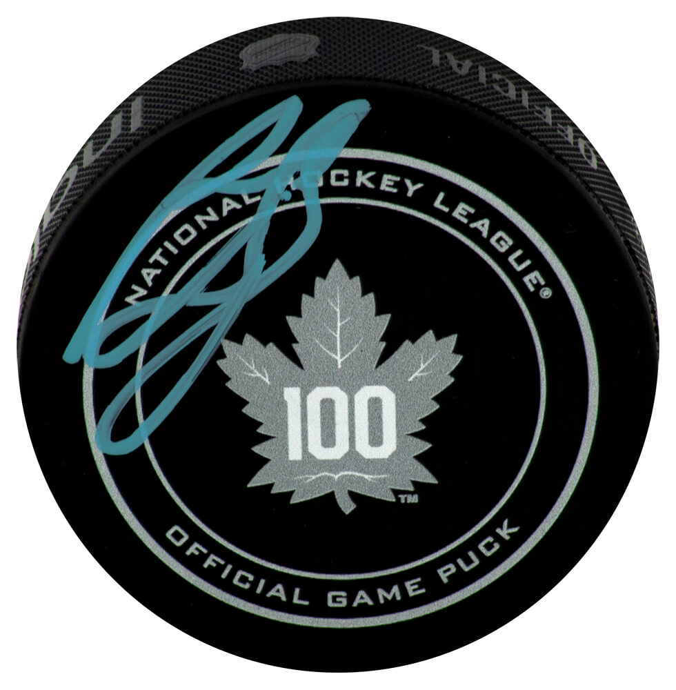 Ron Francis Signed Toronto Maple Leafs 100th Logo Official Game Hockey Puck - FRAPUC415 - Ron Francis Signed Toronto Maple Leafs 100th Logo Official Game Hockey Puck product image