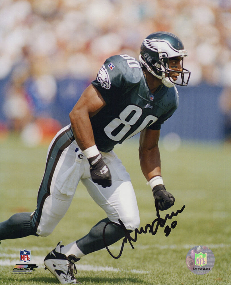 Irving Fryar Signed Philadelphia Eagles Green Jersey Action 8x10 Photo - FRY08P303 - Irving Fryar Signed Philadelphia Eagles Green Jersey Action 8x10 Photo product image