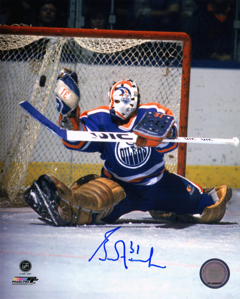Grant Fuhr Signed Edmonton Oilers Goalie Action 8x10 Photo - FUH08P400 - Grant Fuhr Signed Edmonton Oilers Goalie Action 8x10 Photo product image