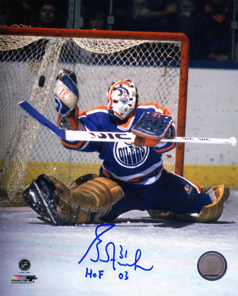 Grant Fuhr Signed Edmonton Oilers Goalie Action 8x10 Photo w/HOF'03 - FUH08P401 - Grant Fuhr Signed Edmonton Oilers Goalie Action 8x10 Photo w/HOF'03 product image