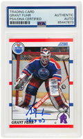 Grant Fuhr Signed Edmonton Oilers 1990-91 Score Hockey Trading Card #275 w/HOF'03 - (PSA Encapsulated) - FUHCAR403 - Grant Fuhr Signed Edmonton Oilers 1990-91 Score Hockey Trading Card #275 w/HOF'03 - (PSA Encapsulated) product image