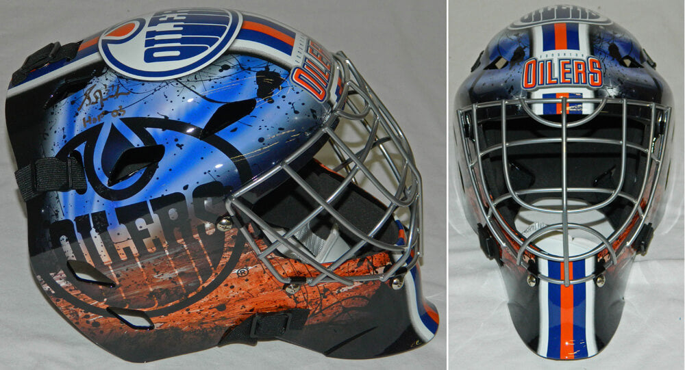 Grant Fuhr Signed Edmonton Oilers Replica Hockey Goalie Mask w/HOF'03 - FUHMAS400 - Grant Fuhr Signed Edmonton Oilers Replica Hockey Goalie Mask w/HOF'03 product image