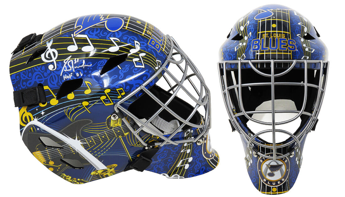 Grant Fuhr Signed St Louis Blues Franklin Replica Goalie Mask w/HOF'03 - FUHMAS409 - Grant Fuhr Signed St Louis Blues Franklin Replica Goalie Mask w/HOF'03 product image